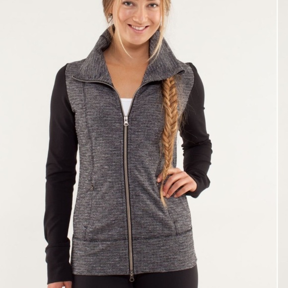 Lululemon Daily Yoga Jacket Coco Pique Black/Black Size 6 - Picture 1 of 5